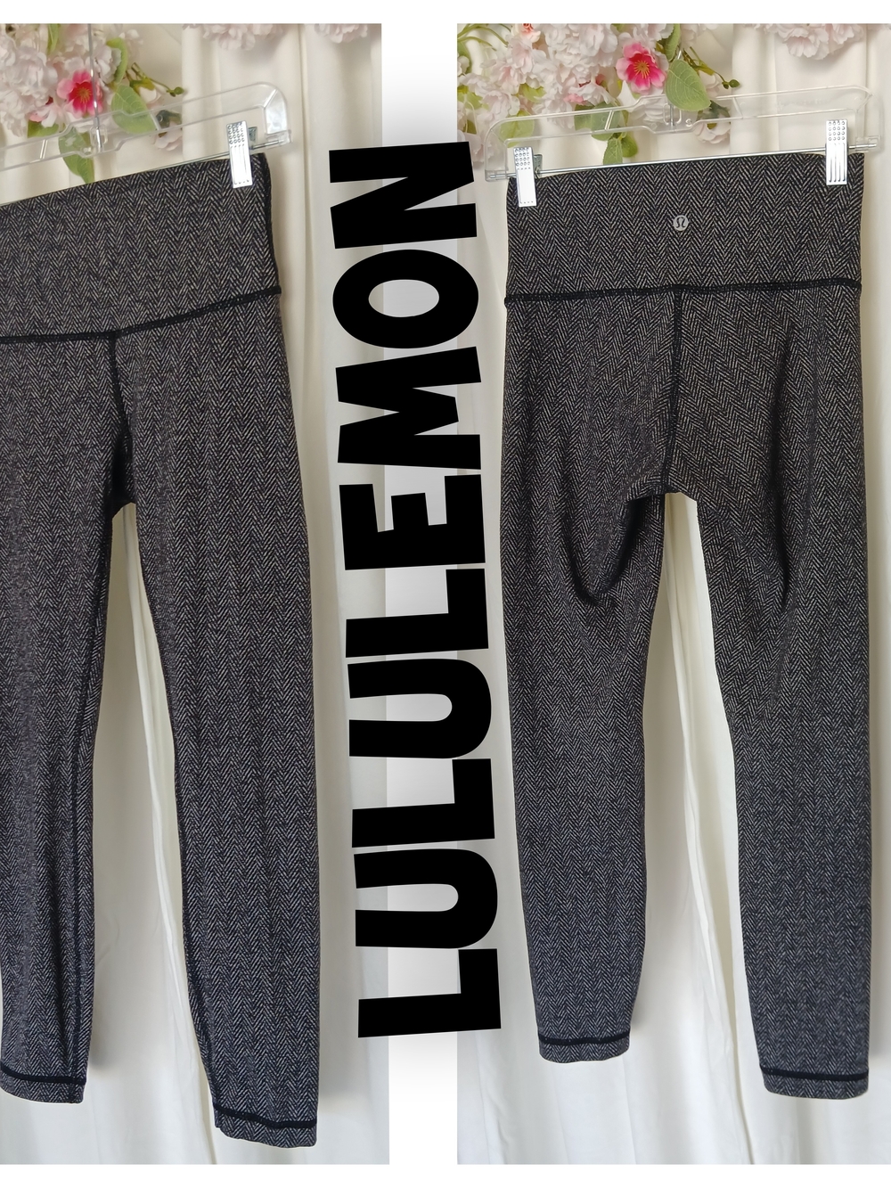 lululemon athletica Black & White Herringbone High-Rise Leggings